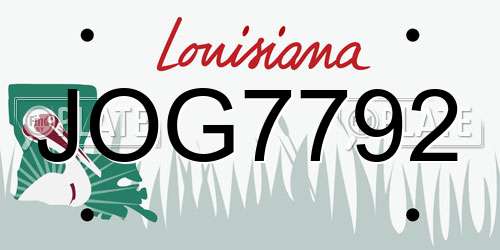 JOG7792 Louisiana License Plate