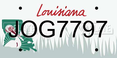 JOG7797 Louisiana License Plate