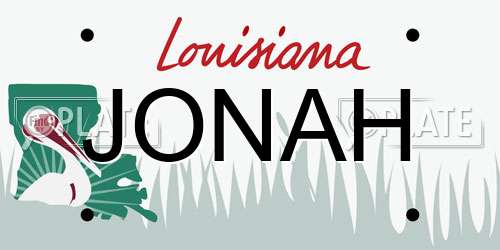 JONAH Louisiana License Plate