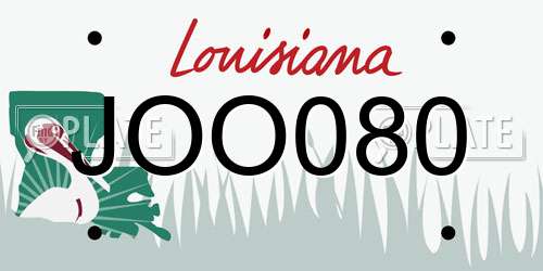 JOO080 Louisiana License Plate