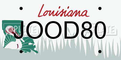 JOOD80 Louisiana License Plate