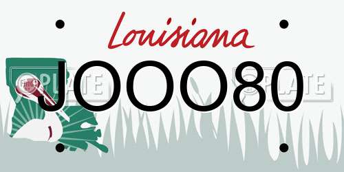 JOOO80 Louisiana License Plate