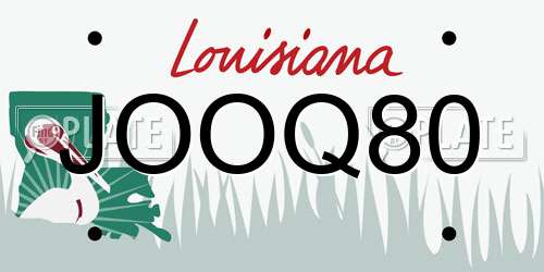 JOOQ80 Louisiana License Plate