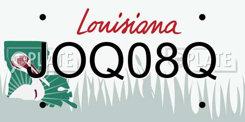 JOQ08Q Louisiana License Plate
