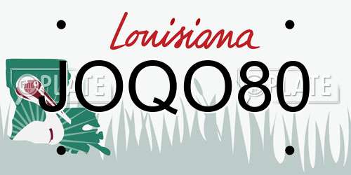 JOQO80 Louisiana License Plate