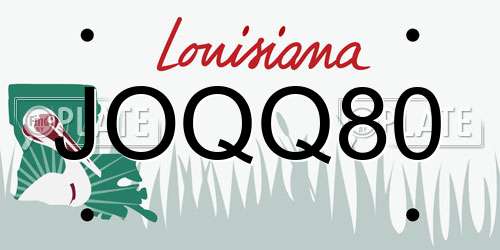 JOQQ80 Louisiana License Plate