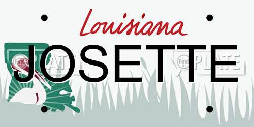 JOSETTE Louisiana License Plate