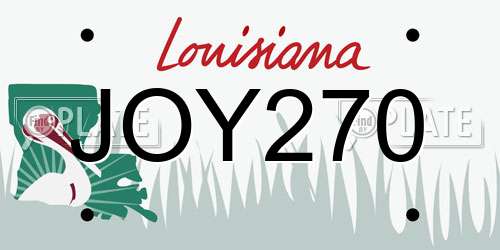 JOY270 Louisiana License Plate