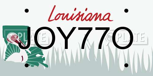 JOY77O Louisiana License Plate
