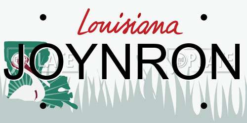 JOYNRON Louisiana License Plate