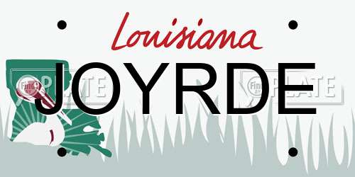 JOYRDE Louisiana License Plate