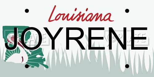 JOYRENE Louisiana License Plate