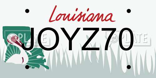 JOYZ70 Louisiana License Plate