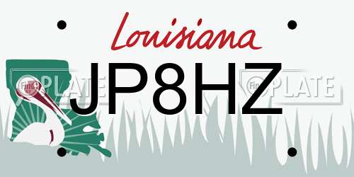 JP8HZ Louisiana License Plate