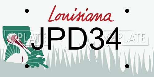 JPD34 Louisiana License Plate