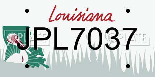 JPL7037 Louisiana License Plate