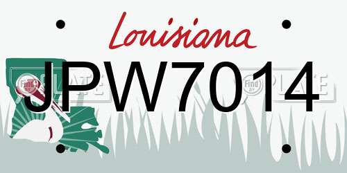 JPW7014 Louisiana License Plate