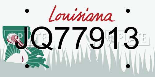 JQ77913 Louisiana License Plate