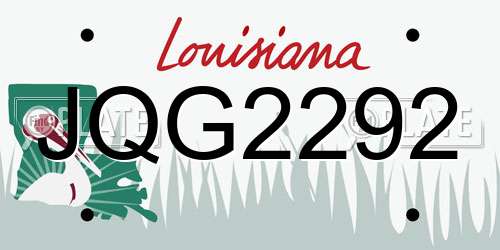 JQG2292 Louisiana License Plate