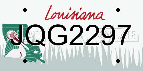 JQG2297 Louisiana License Plate
