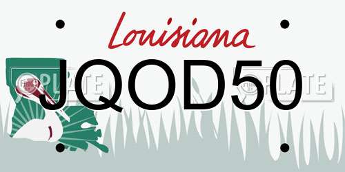JQOD50 Louisiana License Plate