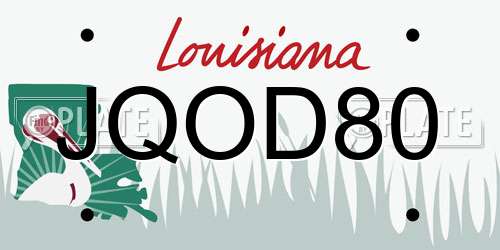 JQOD80 Louisiana License Plate