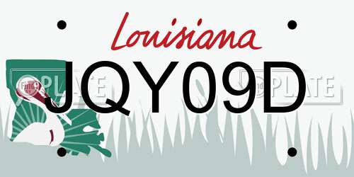 JQY09D Louisiana License Plate