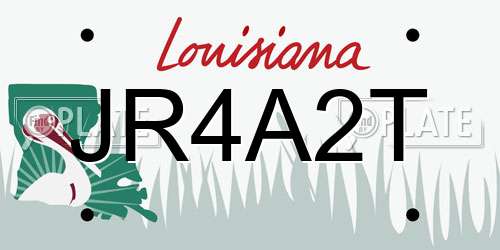 JR4A2T Louisiana License Plate