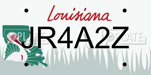 JR4A2Z Louisiana License Plate