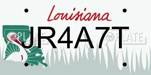 JR4A7T Louisiana License Plate