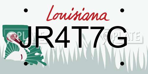 JR4T7G Louisiana License Plate