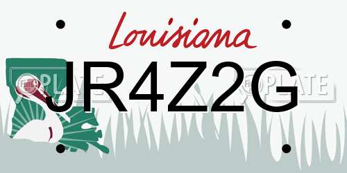 JR4Z2G Louisiana License Plate