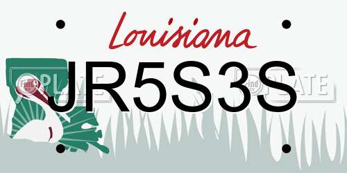 JR5S3S Louisiana License Plate