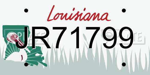 JR71799 Louisiana License Plate