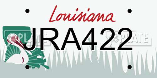 JRA422 Louisiana License Plate