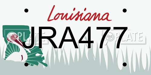 JRA477 Louisiana License Plate