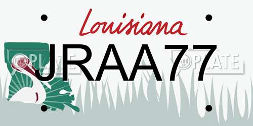 JRAA77 Louisiana License Plate