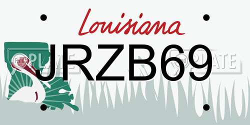 JRZB69 Louisiana License Plate
