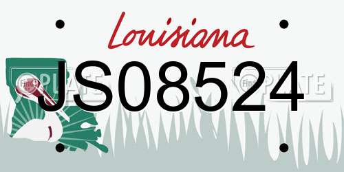 JS08524 Louisiana License Plate