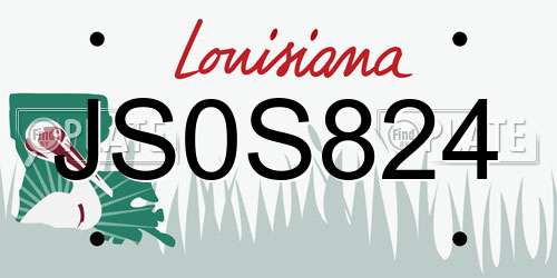 JS0S824 Louisiana License Plate