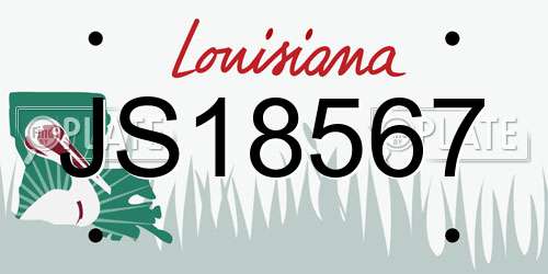 JS18567 Louisiana License Plate