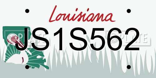 JS1S562 Louisiana License Plate