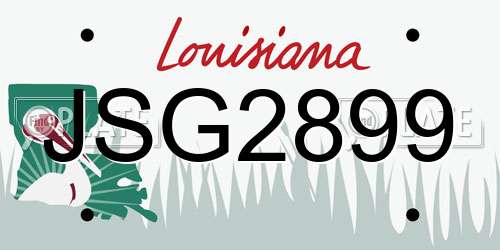 JSG2899 Louisiana License Plate