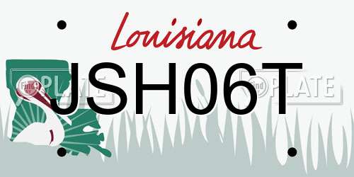 JSH06T Louisiana License Plate