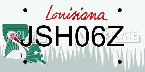 JSH06Z Louisiana License Plate