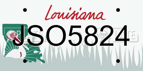 JSO5824 Louisiana License Plate
