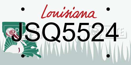 JSQ5524 Louisiana License Plate