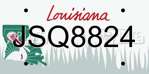 JSQ8824 Louisiana License Plate