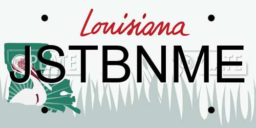 JSTBNME Louisiana License Plate