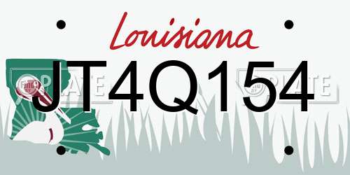 JT4Q154 Louisiana License Plate